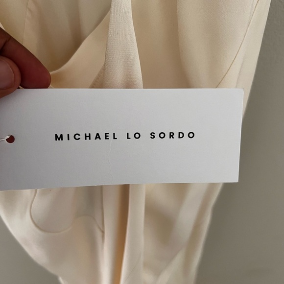 Michael Lo Sordo Alexandra Silk Wedding  Maxi Dress Ivory Size 12 - Picture 11 of 16